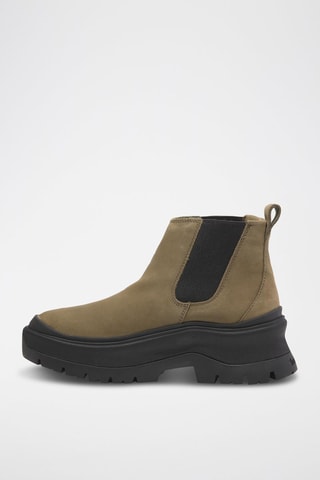 Bottines Chelsea en nubuck - Vert olive