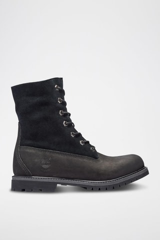 Bottines fourrées en cuir - Noir