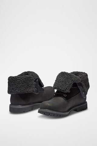 Bottines fourrées en cuir - Noir