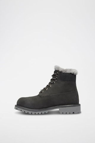 Bottines fourrées en cuir Premium - Noir