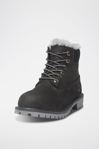 Bottines fourrées en cuir Premium - Noir