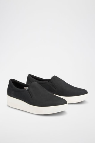 Slip-on plateformes en nubuck - Noir