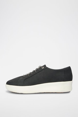 Baskets plateformes en nubuck - Noir