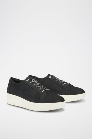Baskets plateformes en nubuck - Noir