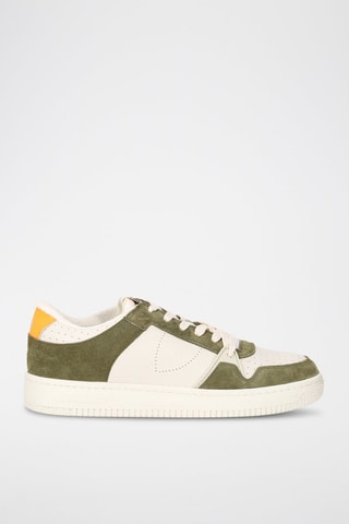 Baskets en cuir La Grande Low - Vert et blanc