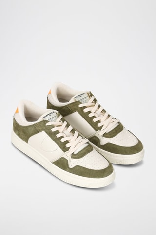 Baskets en cuir La Grande Low - Vert et blanc