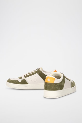 Baskets en cuir La Grande Low - Vert et blanc