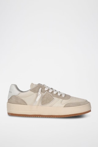 Baskets en cuir Nice - Beige et écru