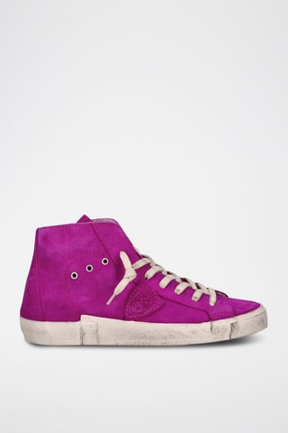 Baskets montantes fourrées en nubuck PRSX - Fuchsia