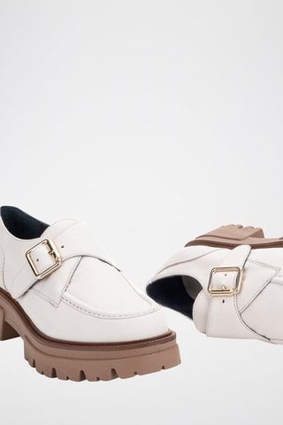 Leren Platform Derby’s met Hak Velvet - Wit