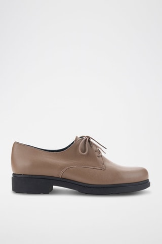 Leren Derby’s Velvet - Taupe