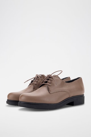 Leren Derby’s Velvet - Taupe