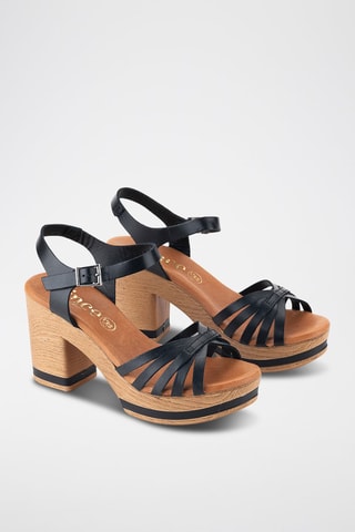Leren Sandalen met Hak Florencia - Zwart