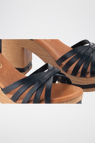 Leren Sandalen met Hak Florencia - Zwart
