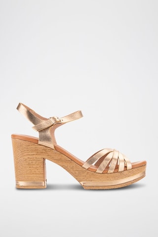 Leren Sandalen met Hak Florencia - Bronskleurig