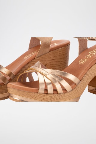 Leren Sandalen met Hak Florencia - Bronskleurig