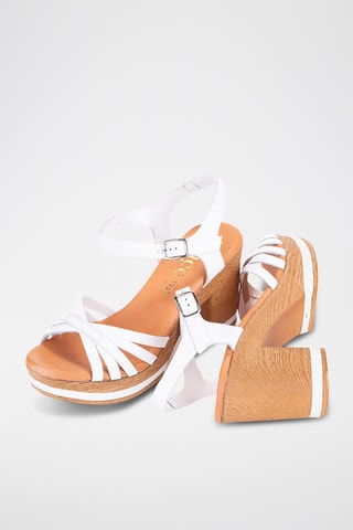 Leren Sandalen met Hak Florencia - Wit