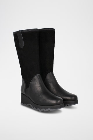 Bottes compensées en cuir - Noir