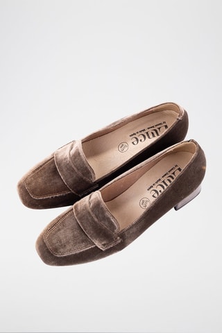 Nubuck Mocassins met Hak Terciopelo - Bruin