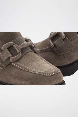 Nubuck Mocassins met Hak Alcora - Taupe