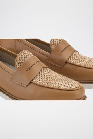 Leren Mocassins met Hak Aldea - Camel