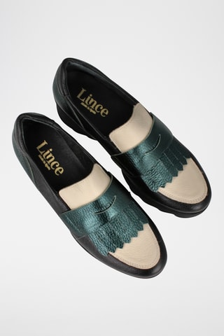 Leren Mocassins met Sleehak - Zwart