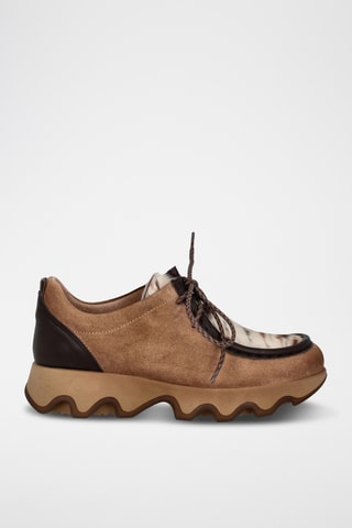 Nubuck Mocassins - Bruin en wit