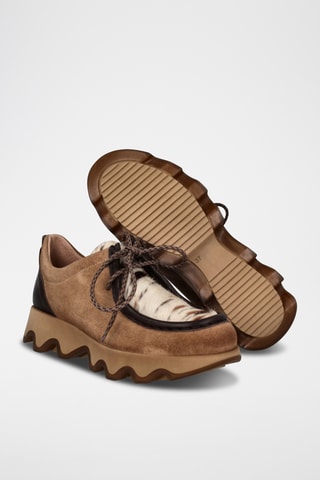 Nubuck Mocassins - Bruin en wit