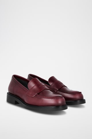Leren Mocassins - Bordeauxrood