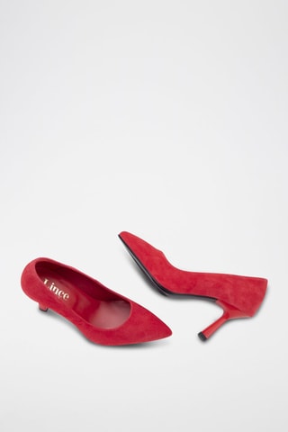 Sapatos de salto em nobuck - Vermelho