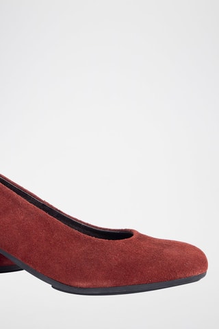 Leren en Nubuck Pumps - Bordeauxrood