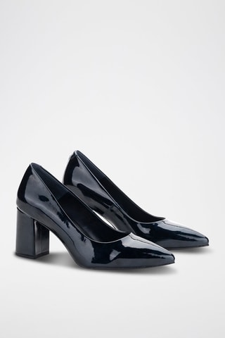 Lakleren en Leren Pumps Kayak - Zwart