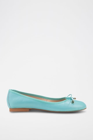 Leren Ballerina's - Turquoise