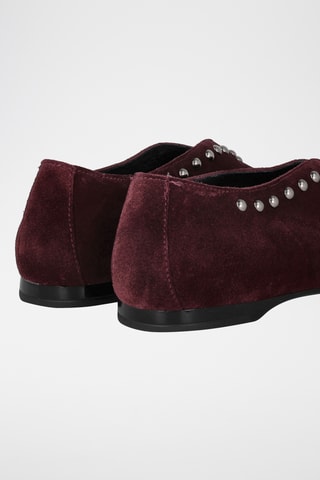 Nubuck Ballerina's - Bordeauxrood