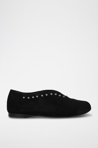 Nubuck Ballerina's - Zwart