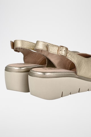 Leren Ballerina's met Sleehak - Goudkleurig