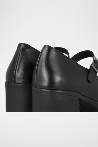 Leren Mary Janes met Hak - Zwart
