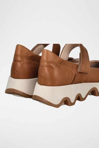 Leren Mary Janes - Camel