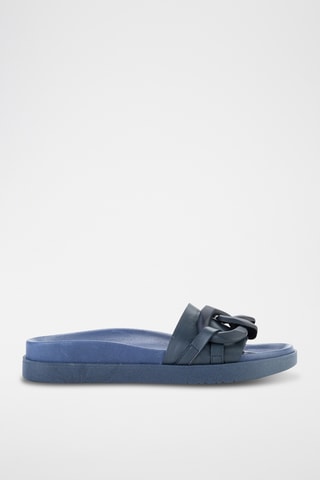 Leren Muiltjes - Marineblauw