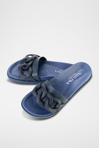 Leren Muiltjes - Marineblauw