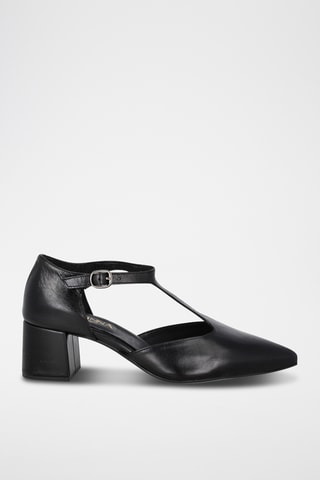 Leren Saloméschoenen met Hak - Zwart