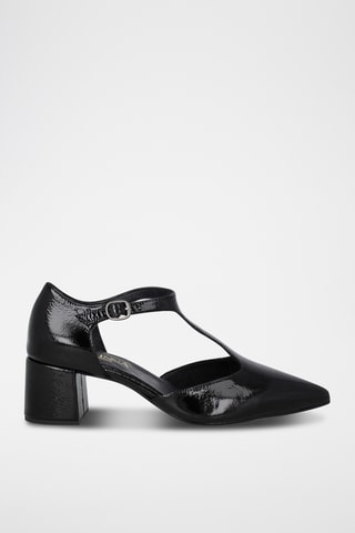 Lakleren Saloméschoenen met Hak - Zwart