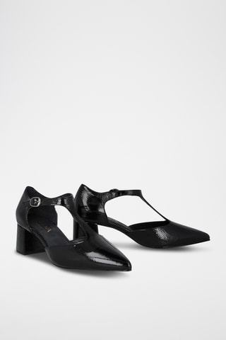 Lakleren Saloméschoenen met Hak - Zwart