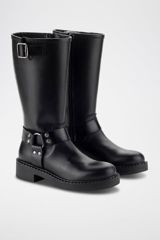 Bottines en cuir Quator - Noir