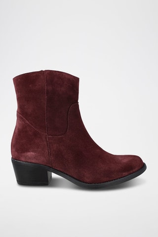 Bottines en nubuck - Bordeaux