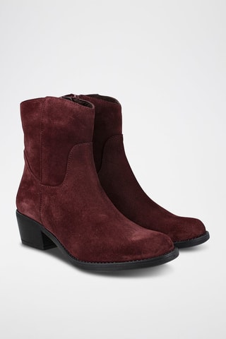 Bottines en nubuck - Bordeaux