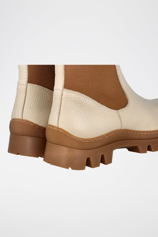 Botins Chelsea em couro - Bege