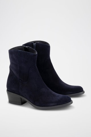 Bottines en nubuck Serraje - Bleu marine