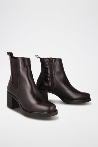 Bottines en cuir Alcora - Marron foncé