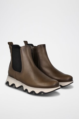 Botins em couro Ola - Caqui